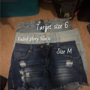 Denim Shorts Trio - Size 6 and M